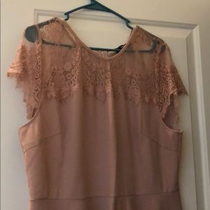 pink laced top dress from shein